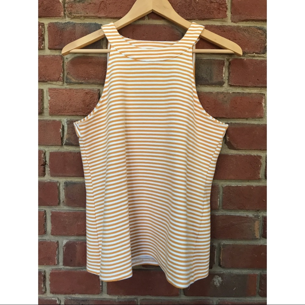 Anthropologie Deletta Isa Yellow Striped Tank Top